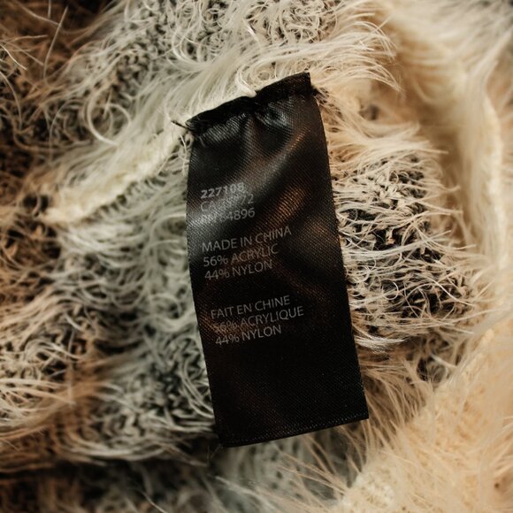 Dex 1963 Aztec Inspired Southwestern Sweater | Black & White Fuzzy Mohair Knit - Picture 8 of 10